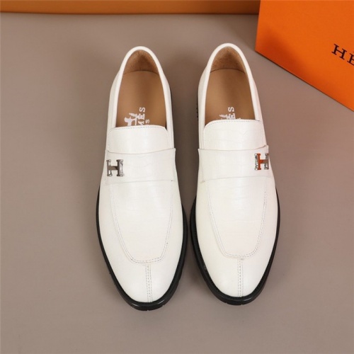 Replica Hermes Leather Shoes For Men #845410 $96.00 USD for Wholesale
