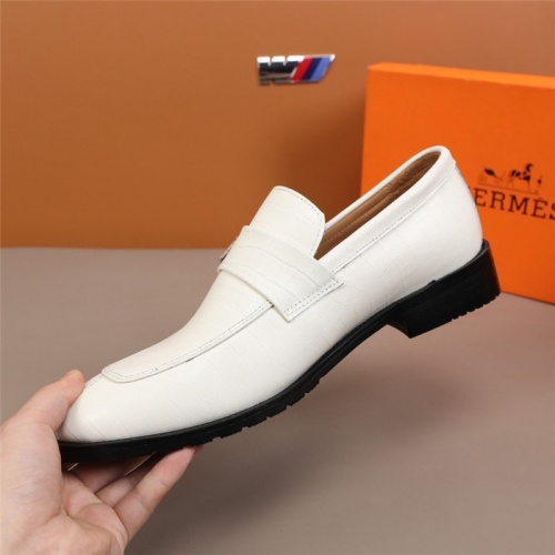 Replica Hermes Leather Shoes For Men #845410 $96.00 USD for Wholesale