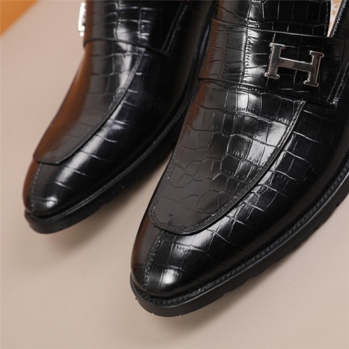 Replica Hermes Leather Shoes For Men #845411 $96.00 USD for Wholesale