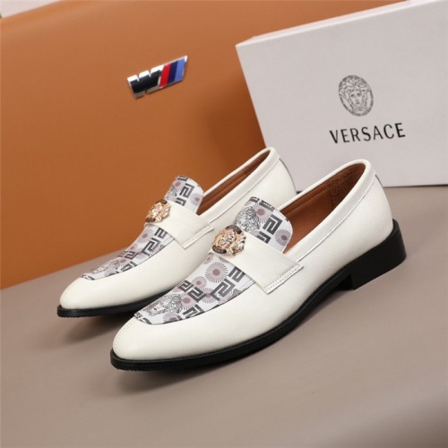 Replica Versace Leather Shoes For Men #845413 $96.00 USD for Wholesale