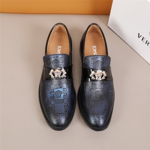 Replica Versace Leather Shoes For Men #845414 $96.00 USD for Wholesale