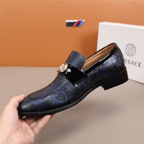 Replica Versace Leather Shoes For Men #845414 $96.00 USD for Wholesale