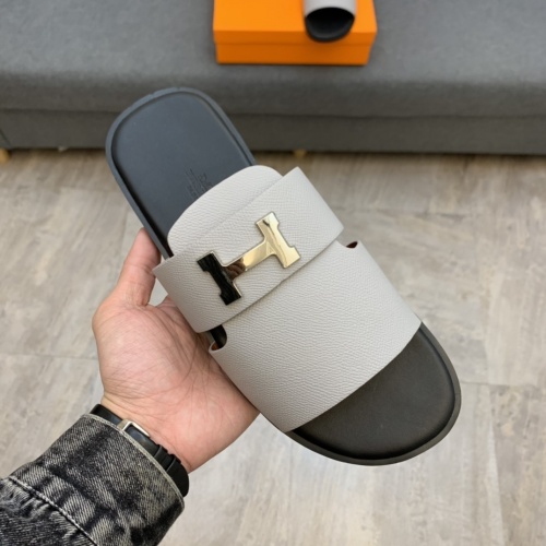 Replica Hermes Slippers For Men #846090 $52.00 USD for Wholesale