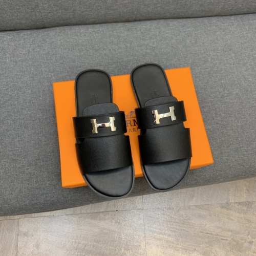 Replica Hermes Slippers For Men #846091 $52.00 USD for Wholesale