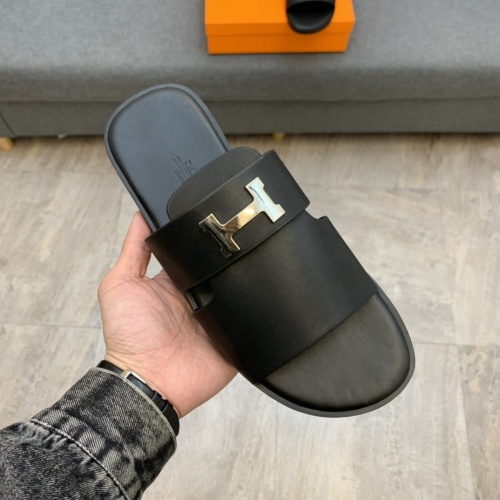 Replica Hermes Slippers For Men #846093 $52.00 USD for Wholesale