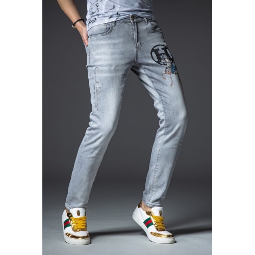 Replica Hermes Jeans For Men #846494 $48.00 USD for Wholesale