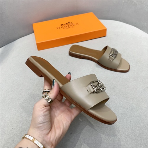 Replica Hermes Slippers For Women #846758 $60.00 USD for Wholesale
