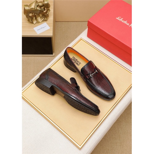 Replica Ferragamo Leather Shoes For Men #847032 $80.00 USD for Wholesale