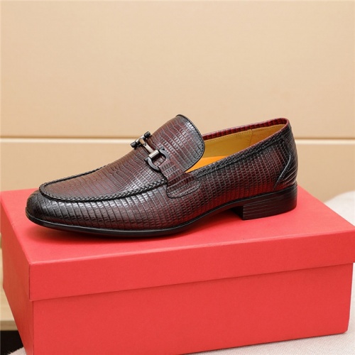 Replica Ferragamo Leather Shoes For Men #847032 $80.00 USD for Wholesale