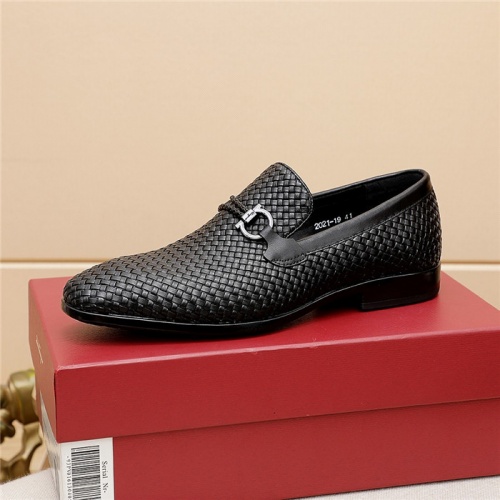 Replica Ferragamo Leather Shoes For Men #847034 $80.00 USD for Wholesale