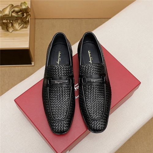 Replica Ferragamo Leather Shoes For Men #847035 $80.00 USD for Wholesale