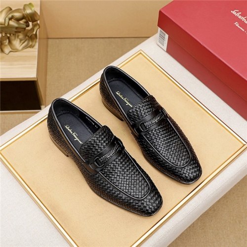Replica Ferragamo Leather Shoes For Men #847035 $80.00 USD for Wholesale