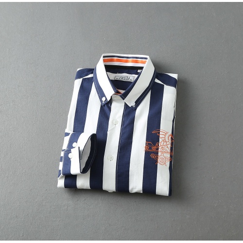 Replica Hermes Shirts Long Sleeved For Men #847164 $39.00 USD for Wholesale