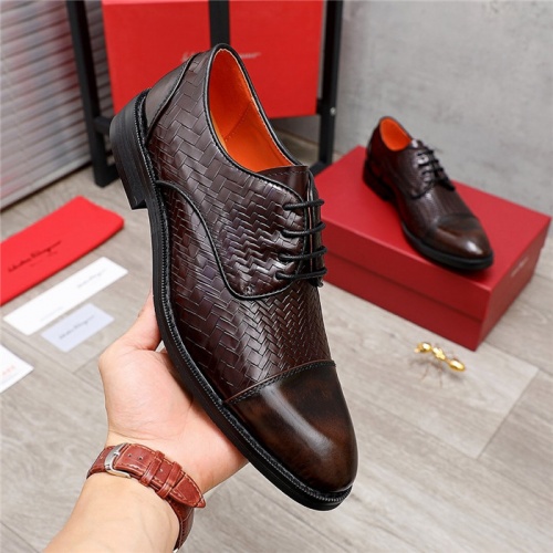 Replica Ferragamo Leather Shoes For Men #847699 $80.00 USD for Wholesale