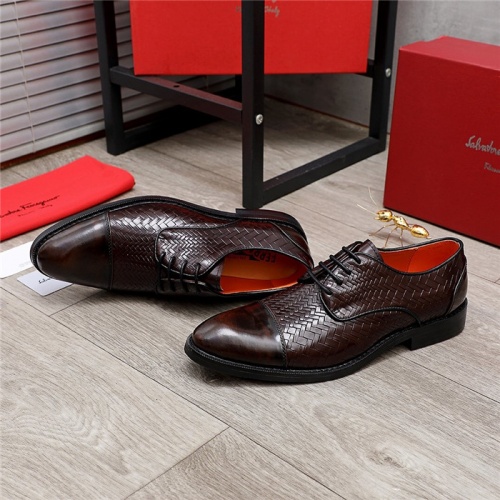 Replica Ferragamo Leather Shoes For Men #847699 $80.00 USD for Wholesale