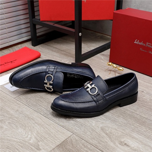 Replica Ferragamo Leather Shoes For Men #847702 $80.00 USD for Wholesale