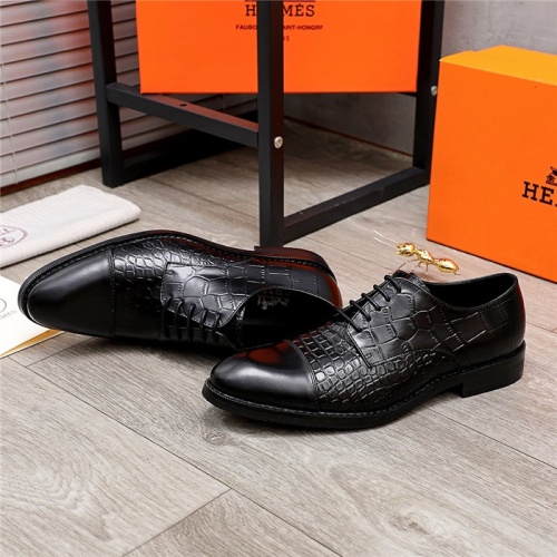 Replica Hermes Leather Shoes For Men #847704 $80.00 USD for Wholesale