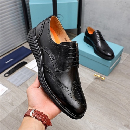 Replica Prada Leather Shoes For Men #847731 $96.00 USD for Wholesale