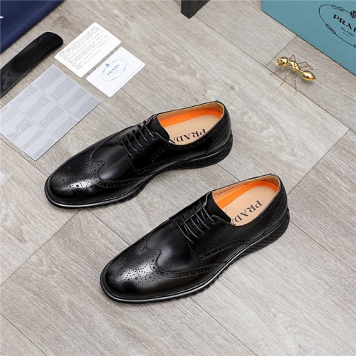 Replica Prada Leather Shoes For Men #847731 $96.00 USD for Wholesale