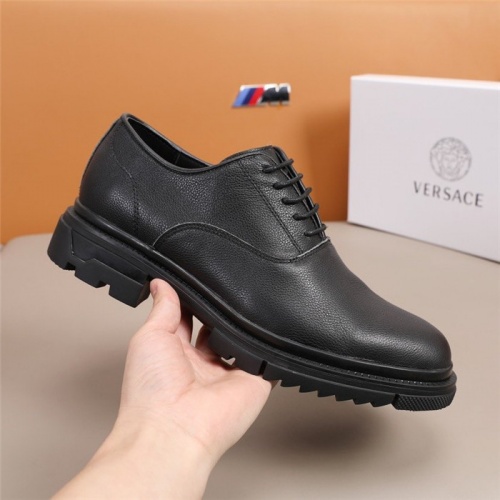 Replica Versace Leather Shoes For Men #847763 $92.00 USD for Wholesale