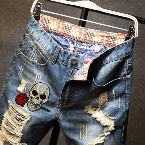 Replica Philipp Plein PP Jeans For Men #847783 $40.00 USD for Wholesale
