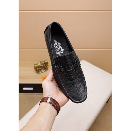 Replica Hermes Leather Shoes For Men #848119 $68.00 USD for Wholesale