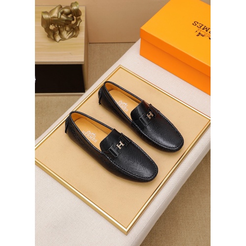 Replica Hermes Leather Shoes For Men #848120 $68.00 USD for Wholesale
