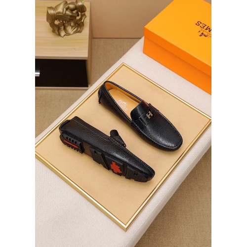 Replica Hermes Leather Shoes For Men #848120 $68.00 USD for Wholesale