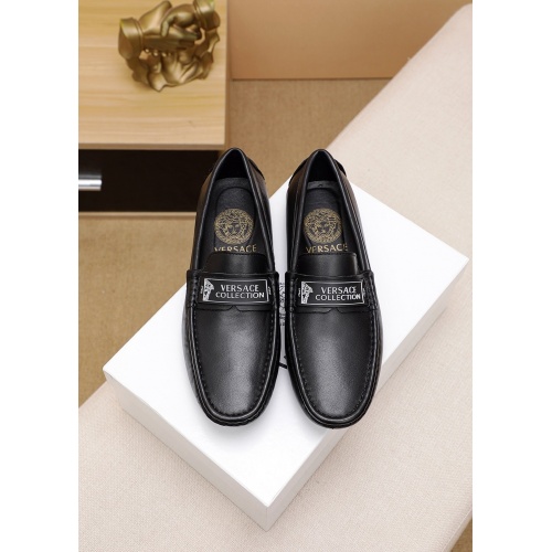 Replica Versace Leather Shoes For Men #848129 $68.00 USD for Wholesale