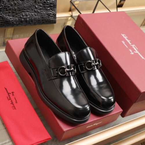 Replica Ferragamo Leather Shoes For Men #848437 $100.00 USD for Wholesale