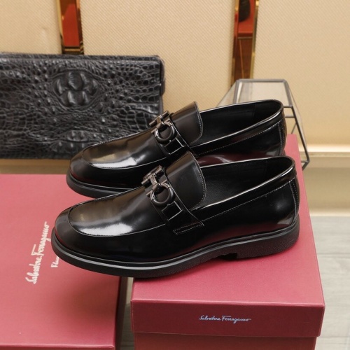 Replica Ferragamo Leather Shoes For Men #848437 $100.00 USD for Wholesale