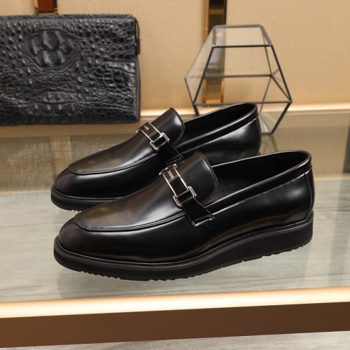 Replica Prada Leather Shoes For Men #848443 $100.00 USD for Wholesale