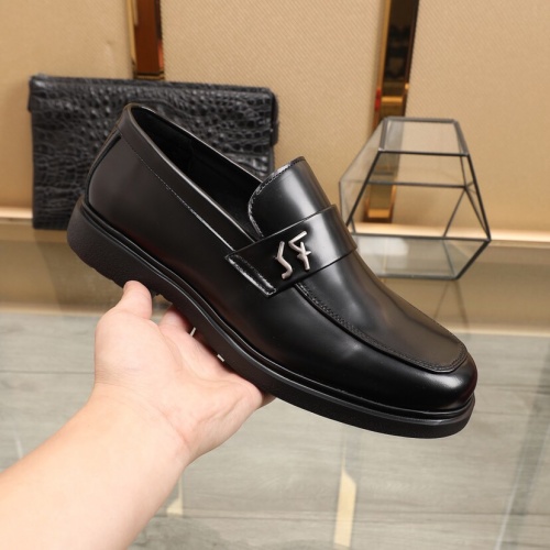 Replica Salvatore Ferragamo Leather Shoes For Men #849641 $98.00 USD for Wholesale
