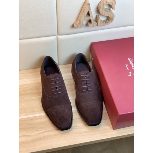 Replica Ferragamo Leather Shoes For Men #849688 $82.00 USD for Wholesale