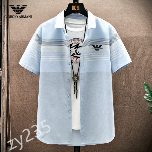 Armani Shirts Short Sleeved For Men #849781 $34.00 USD, Wholesale Replica Armani Shirts