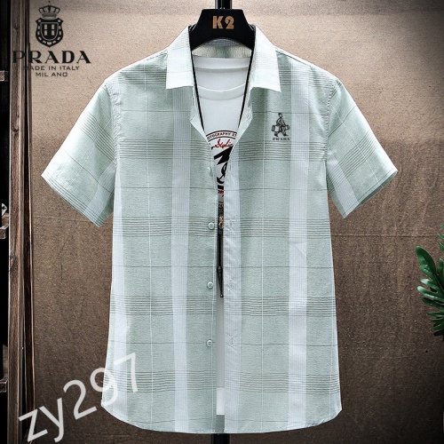 Prada Shirts Short Sleeved For Men #849792 $34.00 USD, Wholesale Replica Prada Shirts