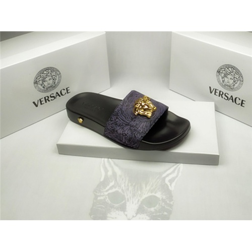 Replica Versace Slippers For Men #850110 $40.00 USD for Wholesale