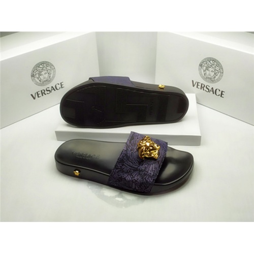 Replica Versace Slippers For Men #850110 $40.00 USD for Wholesale