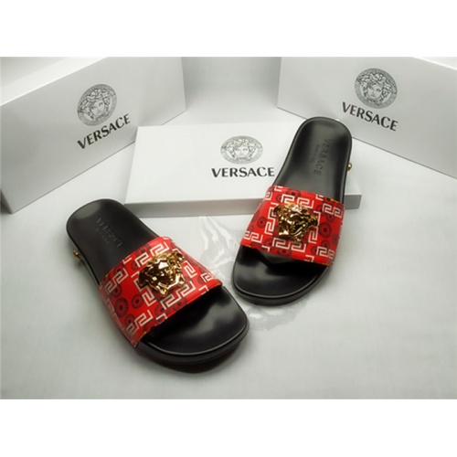 Replica Versace Slippers For Men #850111 $40.00 USD for Wholesale