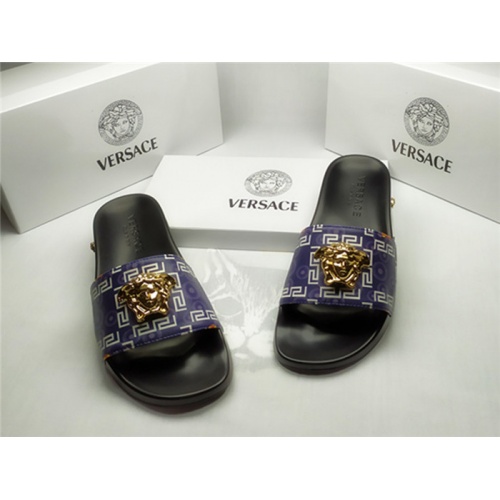 Replica Versace Slippers For Men #850112 $40.00 USD for Wholesale