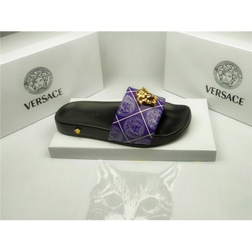 Replica Versace Slippers For Men #850114 $40.00 USD for Wholesale