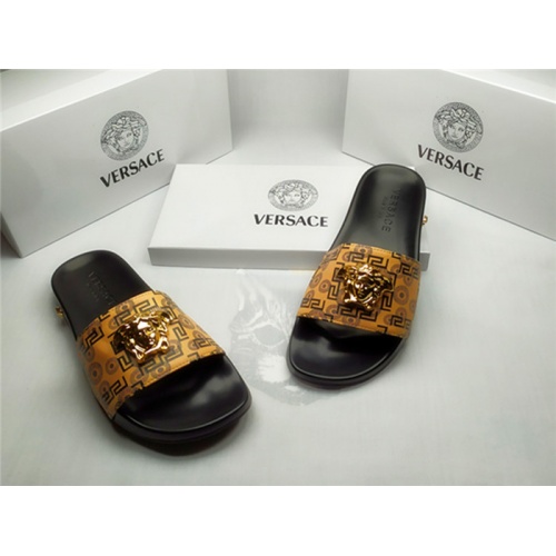 Replica Versace Slippers For Men #850115 $40.00 USD for Wholesale