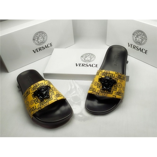 Replica Versace Slippers For Men #850117 $40.00 USD for Wholesale