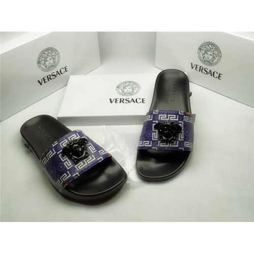 Replica Versace Slippers For Men #850119 $40.00 USD for Wholesale