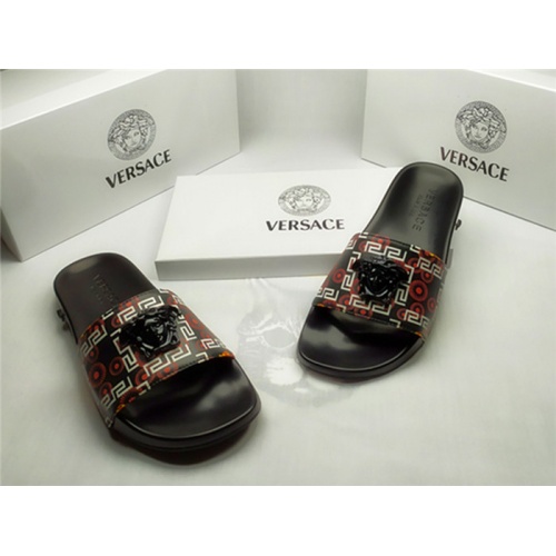 Replica Versace Slippers For Men #850120 $40.00 USD for Wholesale