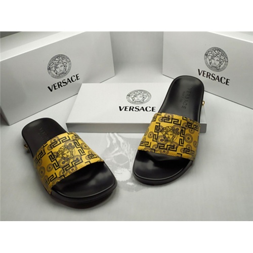 Replica Versace Slippers For Men #850121 $40.00 USD for Wholesale