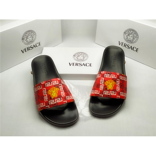 Replica Versace Slippers For Men #850122 $40.00 USD for Wholesale