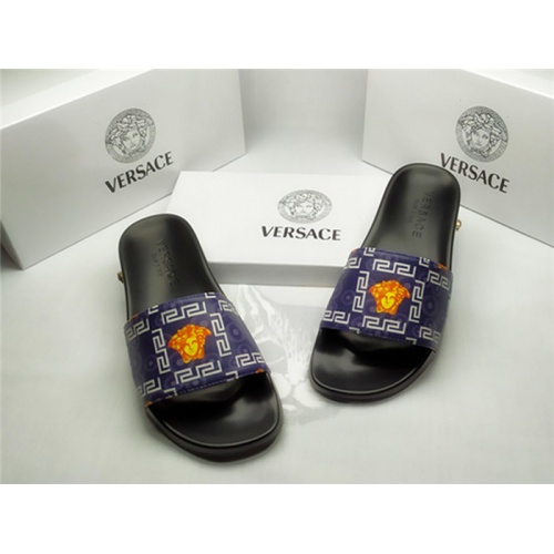 Replica Versace Slippers For Men #850124 $40.00 USD for Wholesale