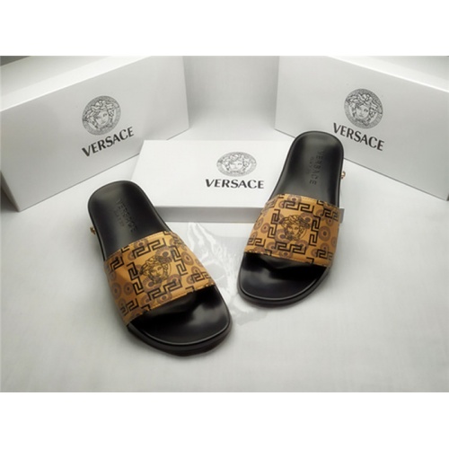 Replica Versace Slippers For Men #850130 $40.00 USD for Wholesale