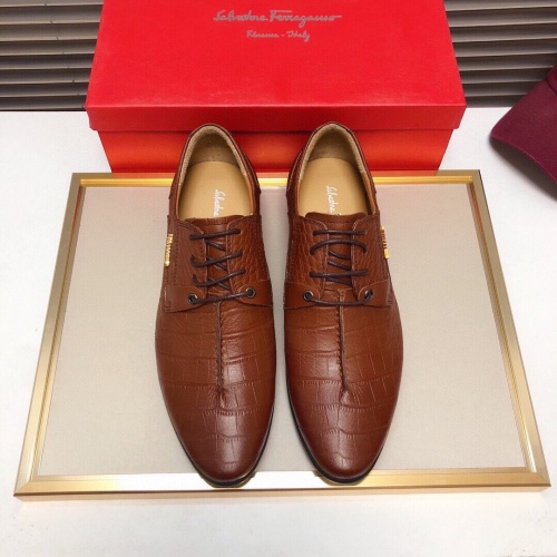Replica Ferragamo Leather Shoes For Men #850517 $82.00 USD for Wholesale